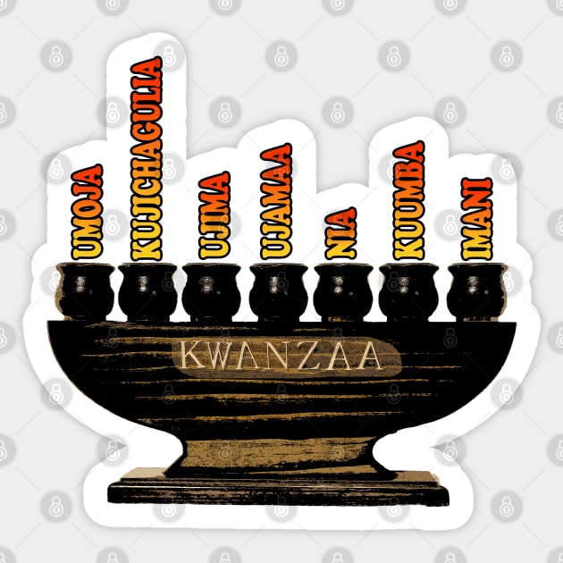 Kwanzaa Kinara Swahili Sticker by IronLung Designs